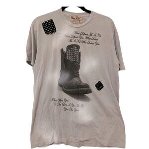 Vintage Dom Rebel Swarovski Crystals “Boot” T-Shirt NWT